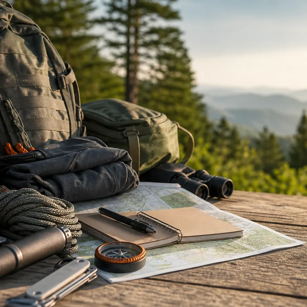Outdoor gear details on a route table